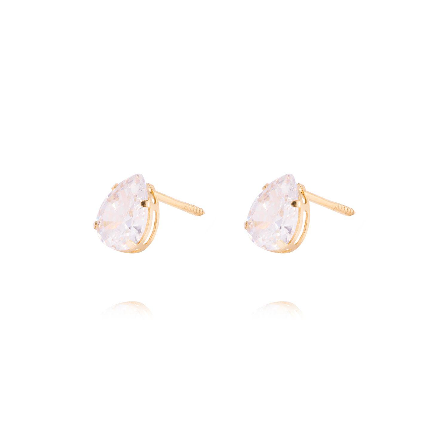 Aros de Oro de 18kt Circón 5X7-1