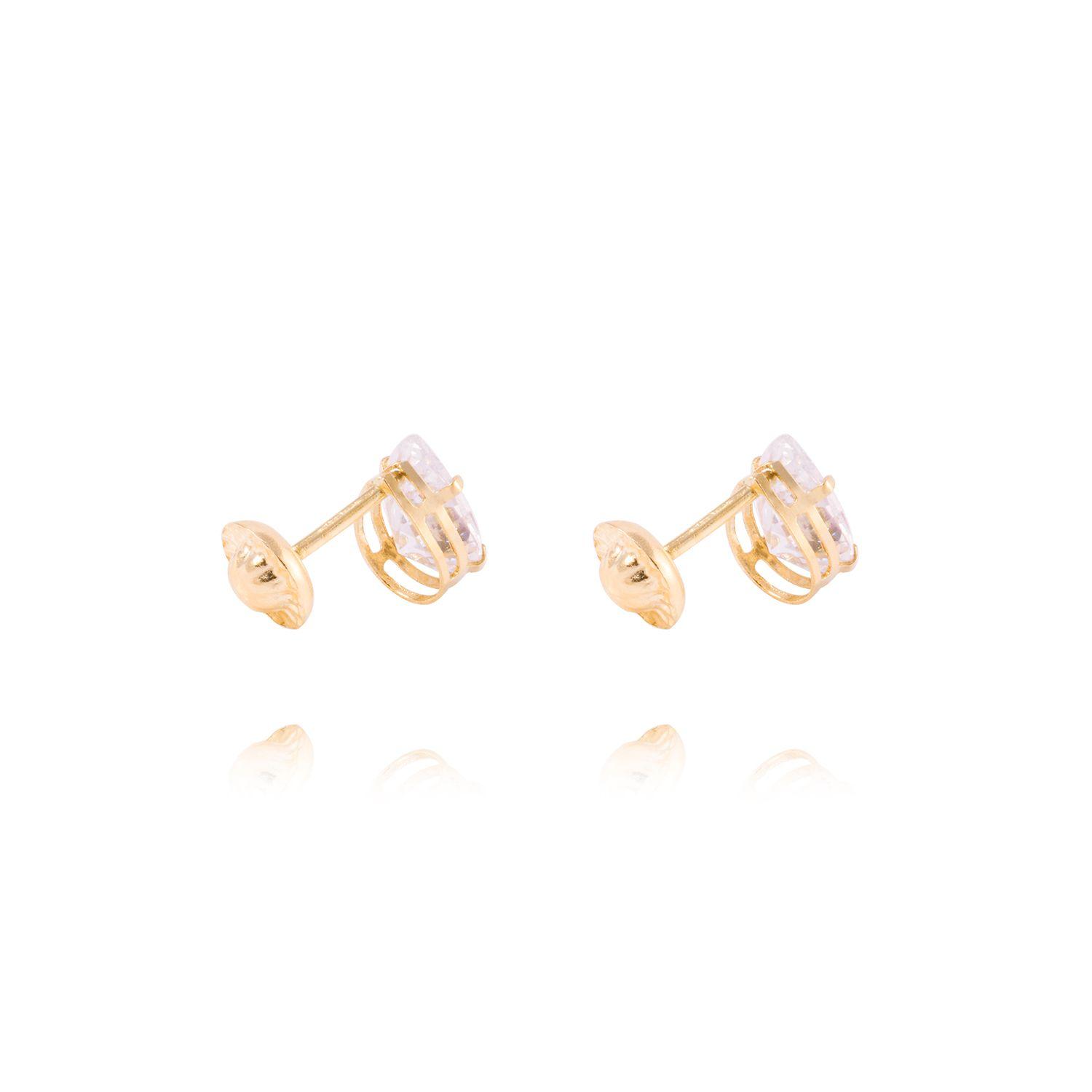 Aros de Oro de 18kt Circón 5X7-2