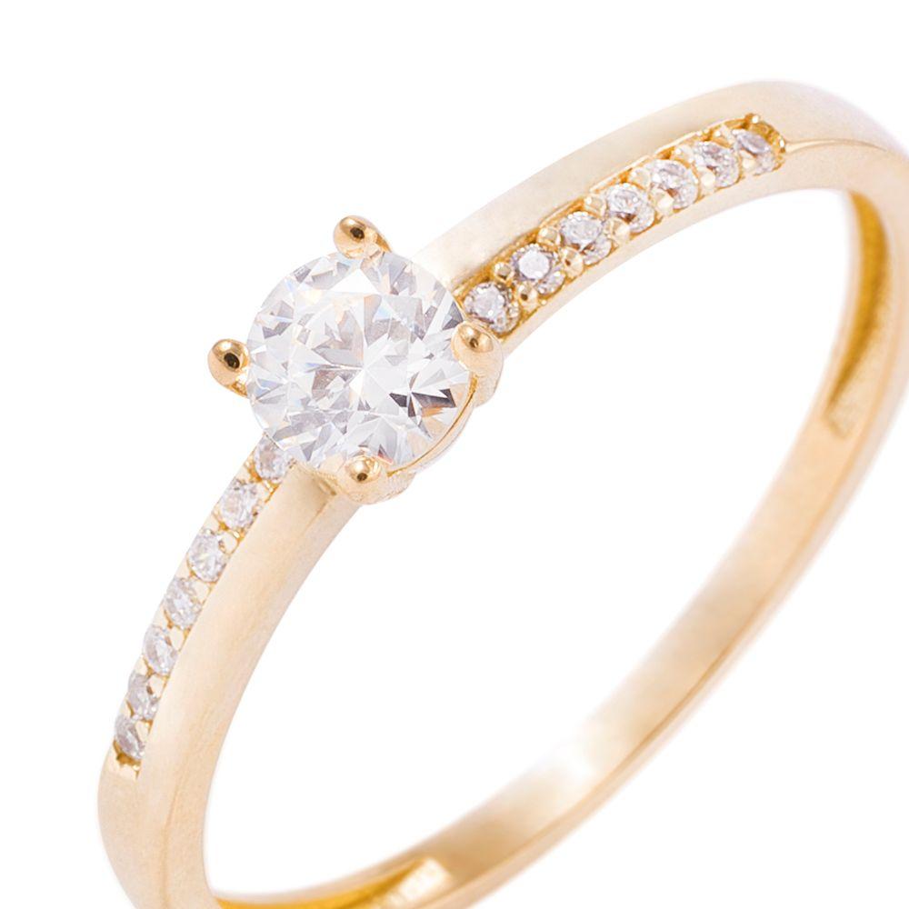 Anillo Compromiso de Oro 18Kt Circon Central 4mm-1