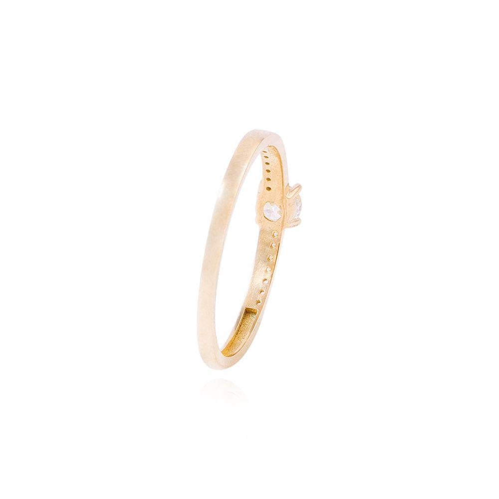 Anillo Compromiso de Oro 18Kt Circon Central 4mm-2