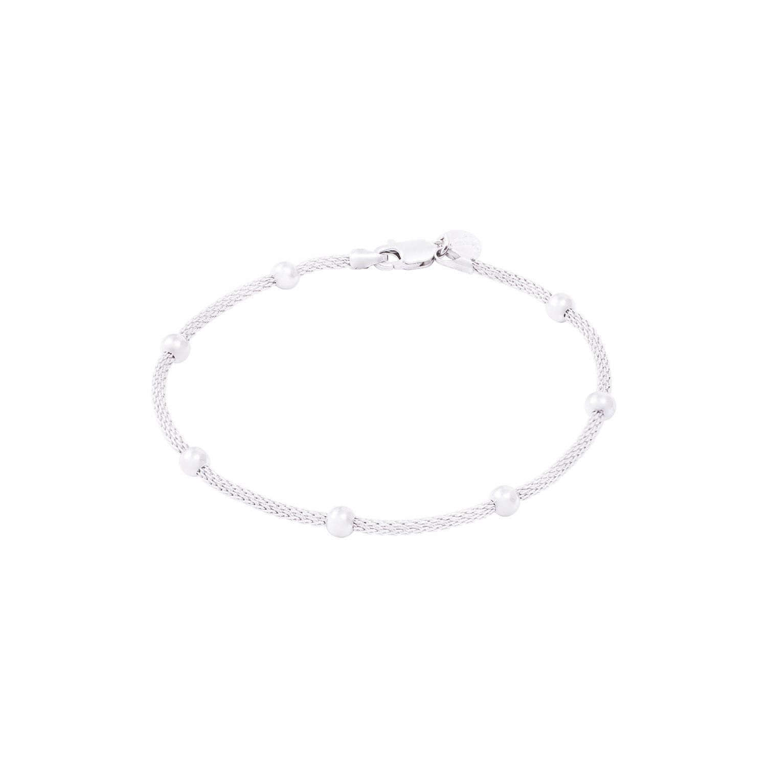 Pulsera de Plata Esterlina 925 Diseño Serpiente con Esferas-2