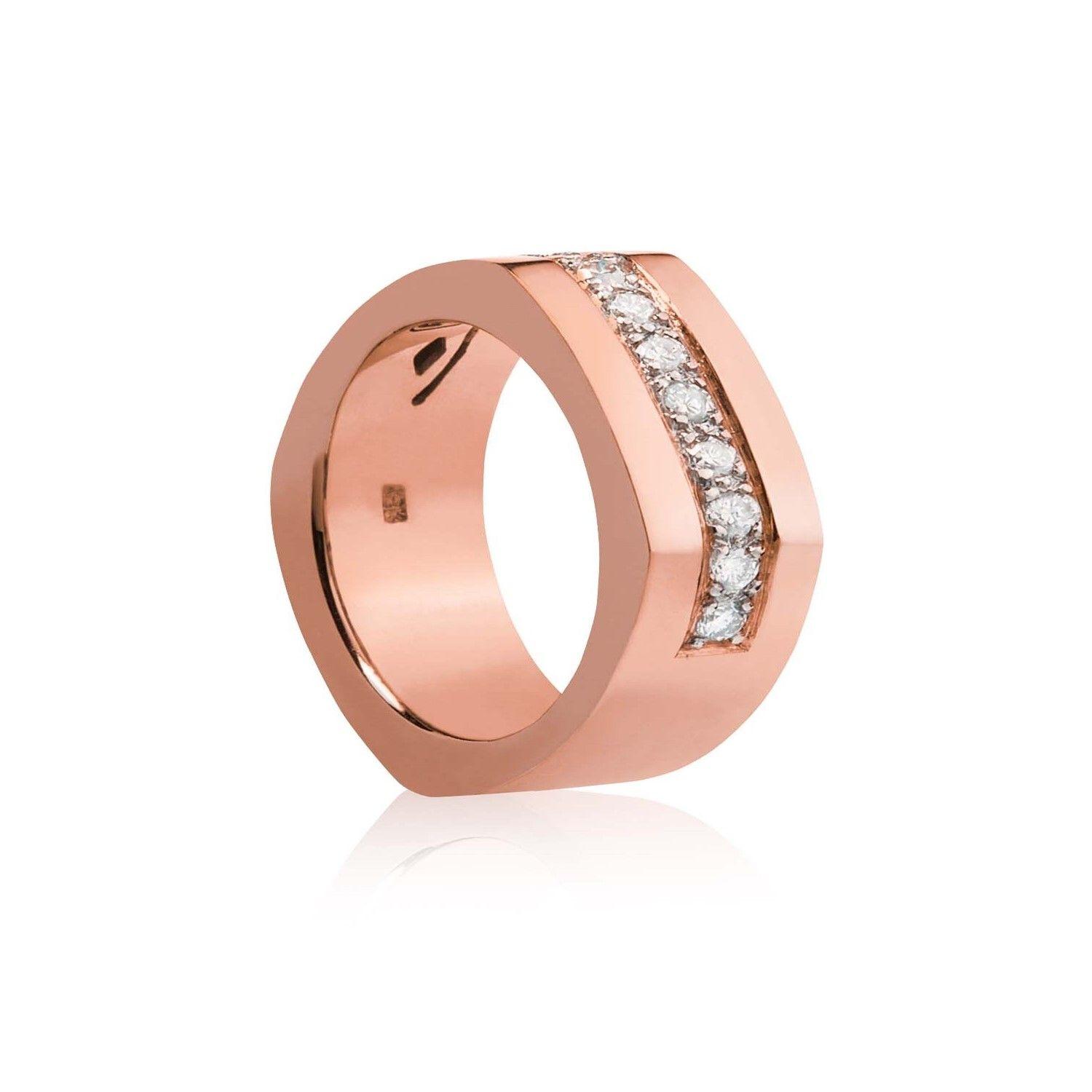 Anillo de Oro Rosado 18kt Modelo Dask con 10 Diamantes Corte Brillante de 2pts-1