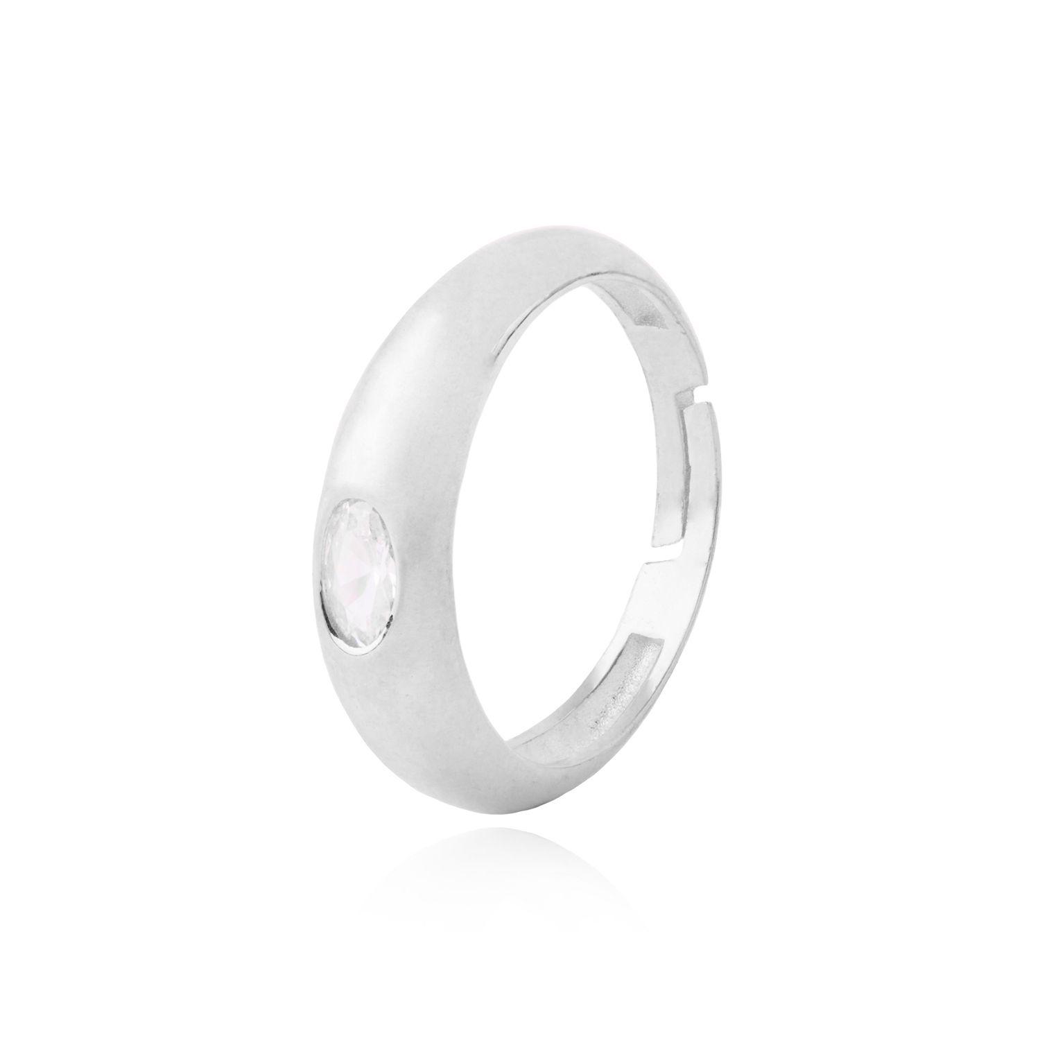 Anillo de Plata Esterlina 925 Ovalado con Circon-0