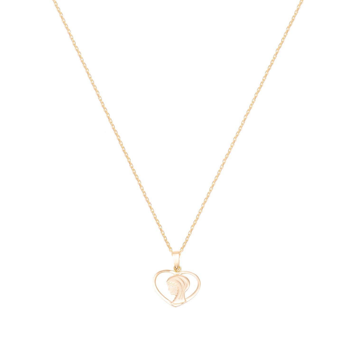 Colgante de Oro de 18kt Virgen corazon-2