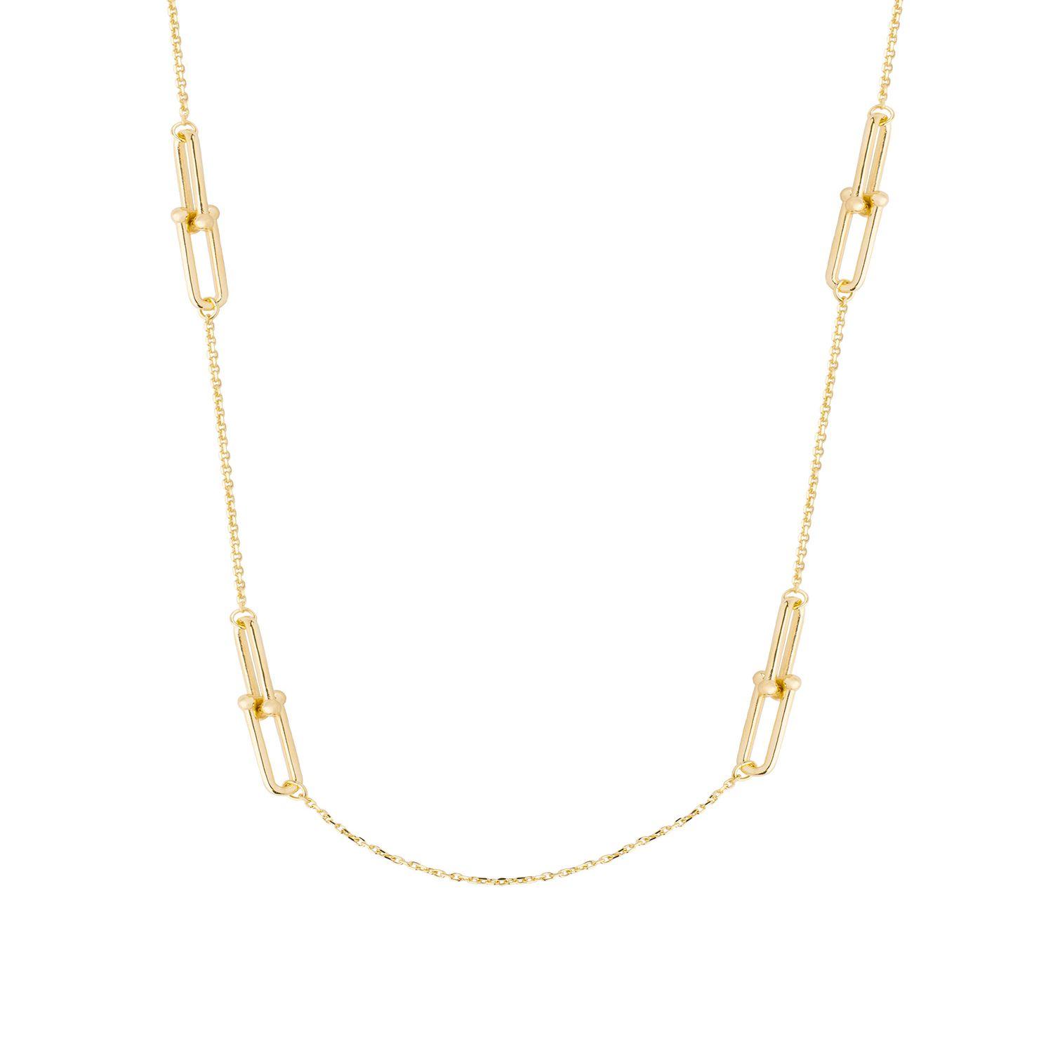 Collar de Plata Esterlina 925 Cuatro Enlazados Revestido en Oro 18kt-2