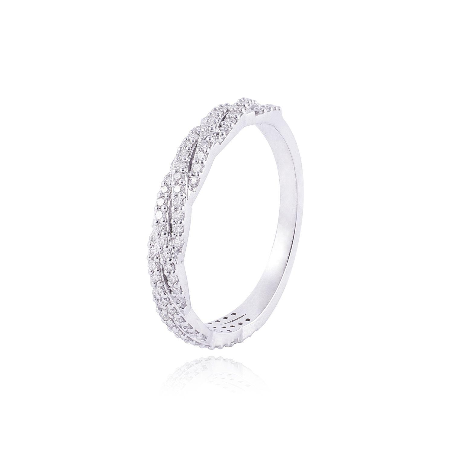 Anillo de Oro de 18kt Modelo Medio Cintillo trenzado de 35 puntos-0