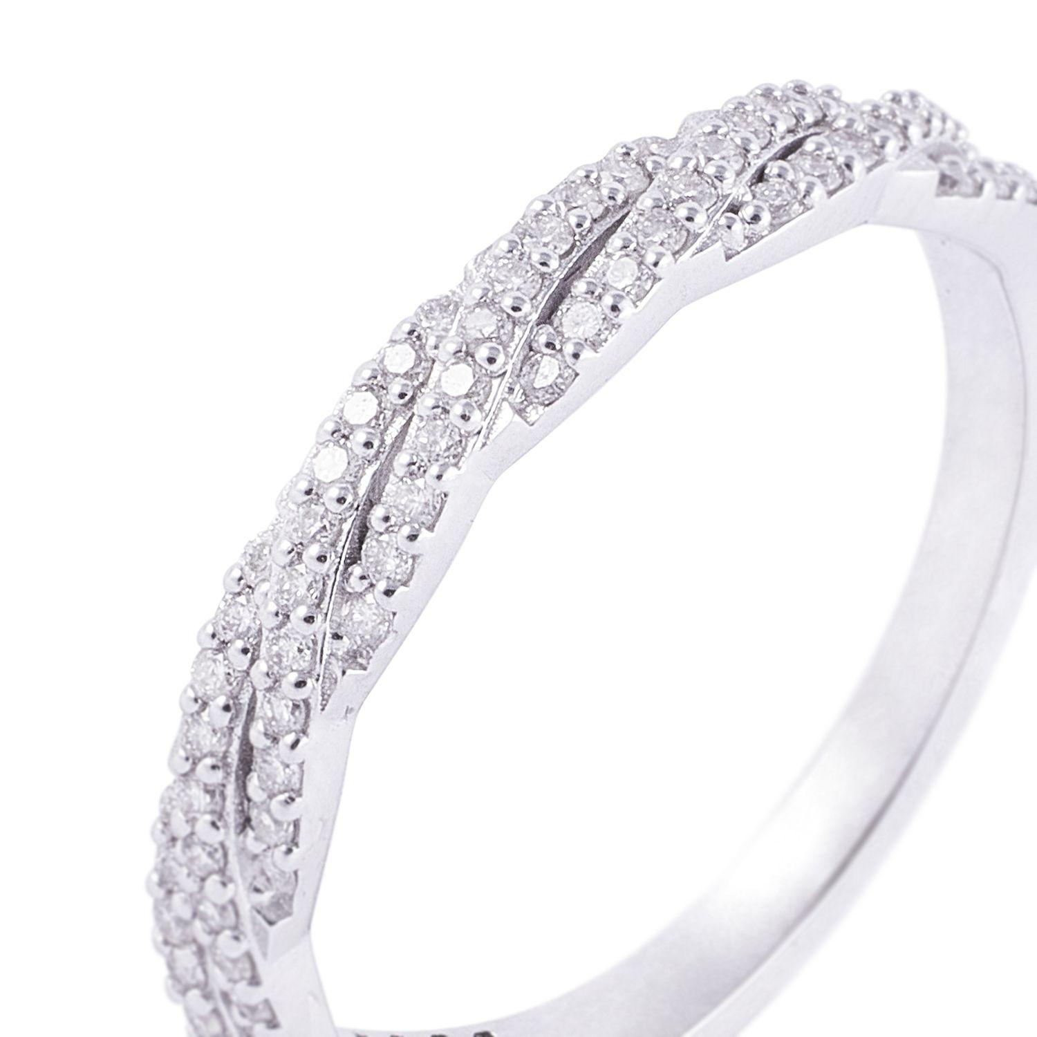 Anillo de Oro de 18kt Modelo Medio Cintillo trenzado de 35 puntos-1