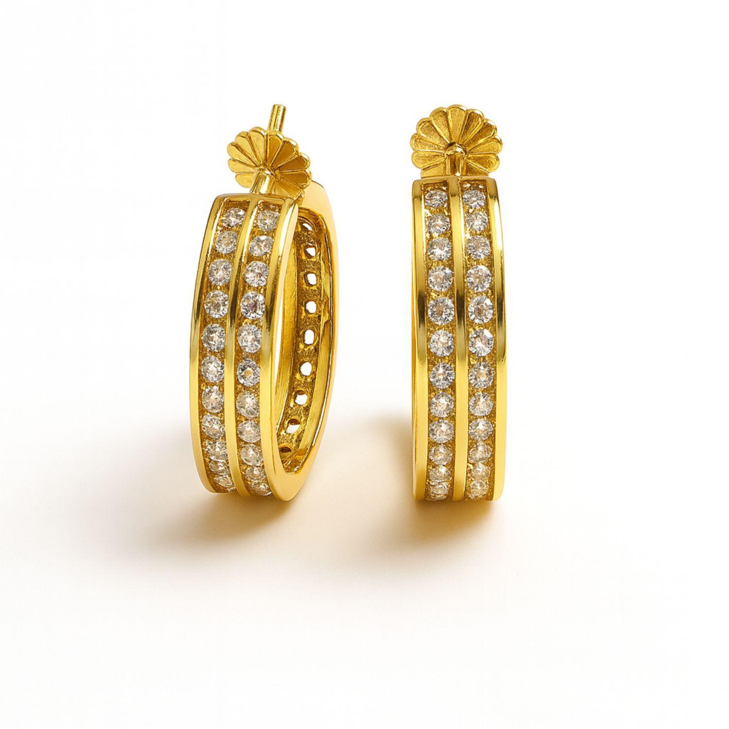 Aros Oro 18kt  Argolla Circonita-2