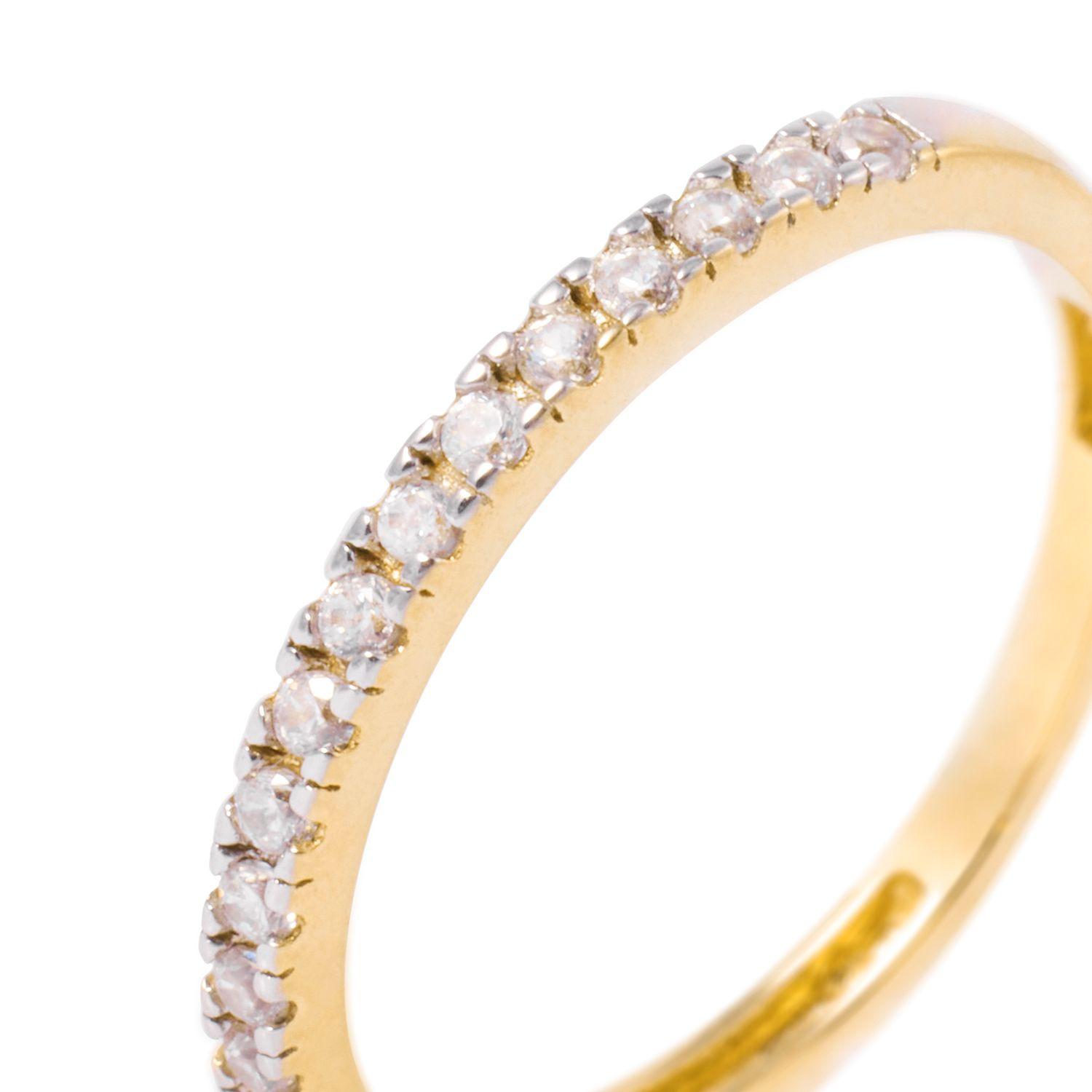 Anillo Compromiso de Oro 18kt Medio Cintillo-1