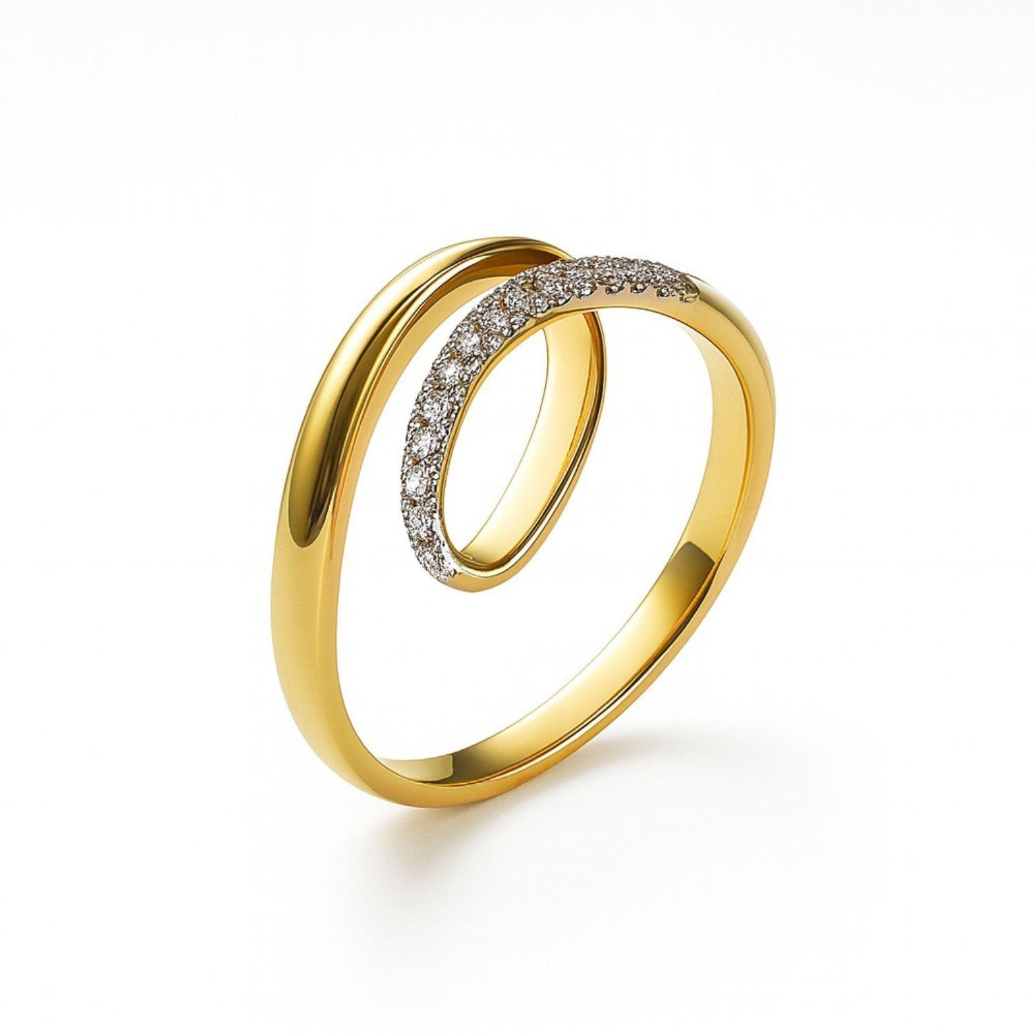 Anillo Oro Amarillo 18kt Diamantes 7Pts-2