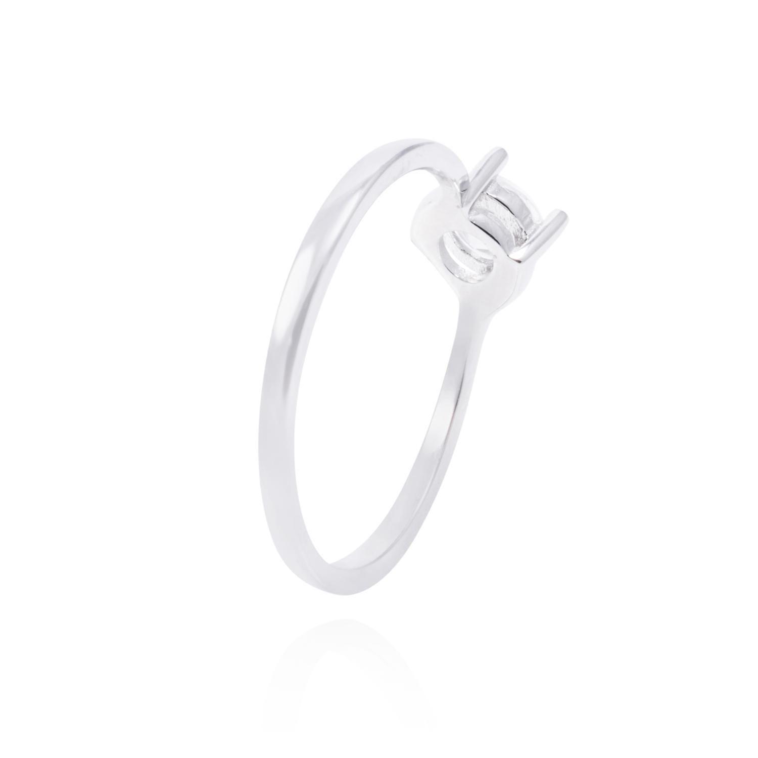 Anillo Plata Esterlina Solitario Cuatro Grifas y Circonita-2
