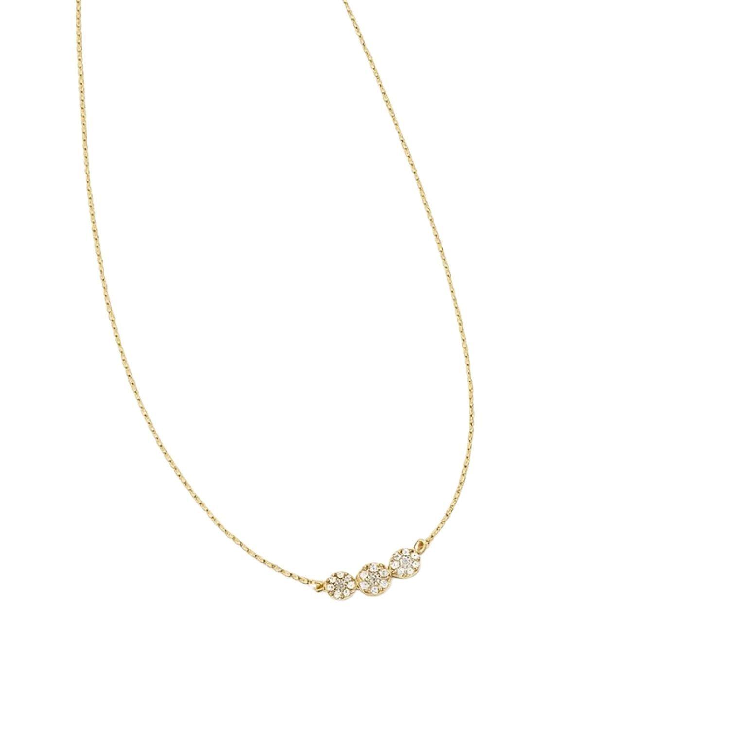 Collar Oro Amarillo 18kt Circonita Tres Botones-2