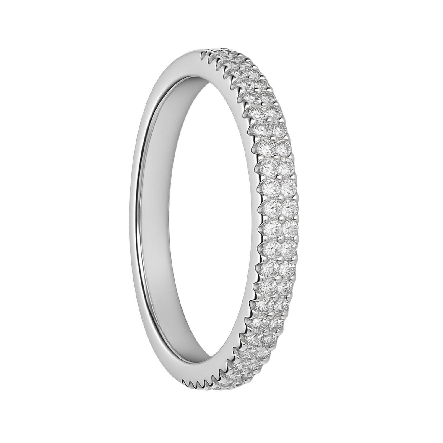 Anillo de Plata Esterlina 925 Doble Riel con Circonita-2