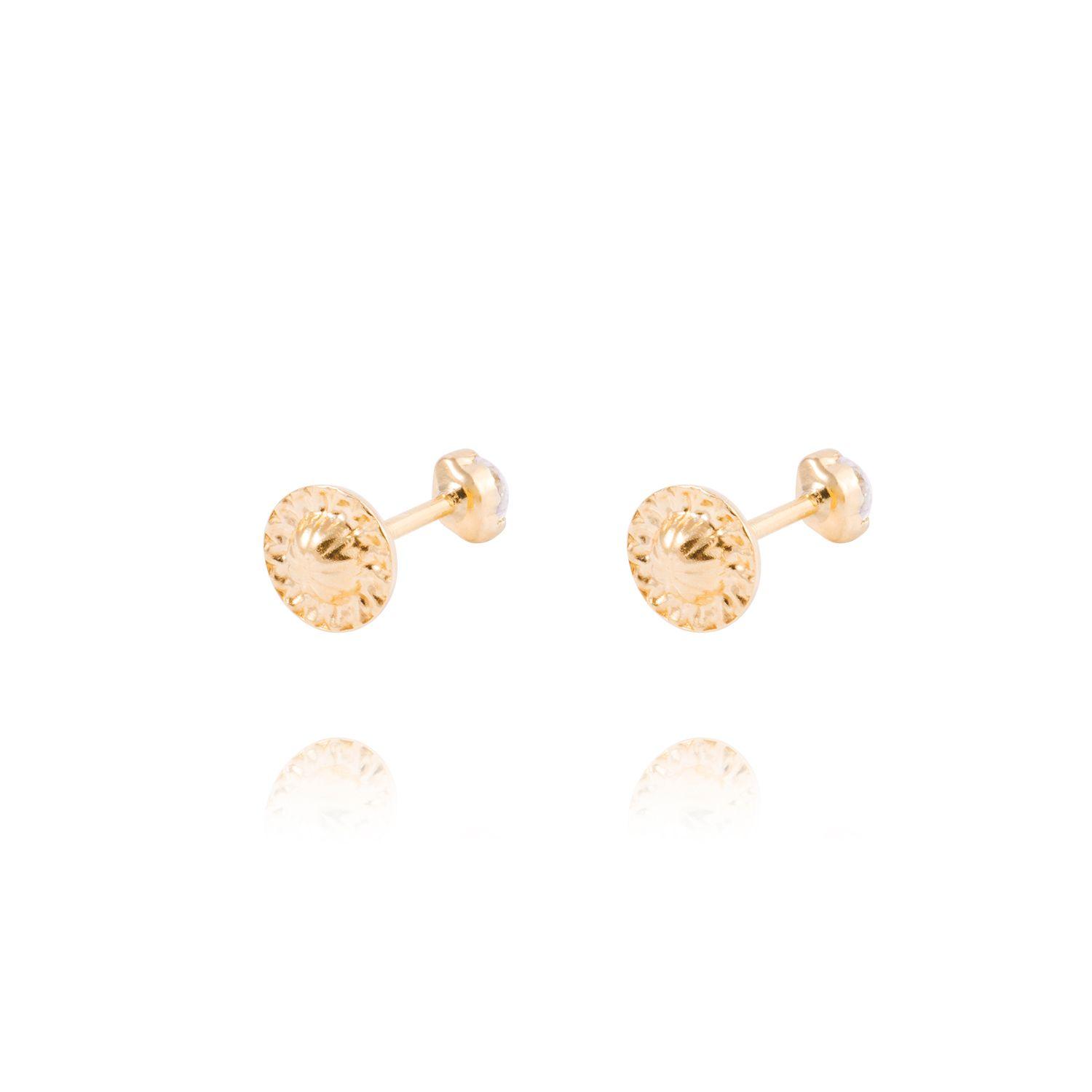 Aros de Oro de 18kt Circón solitario 2,5mm-2