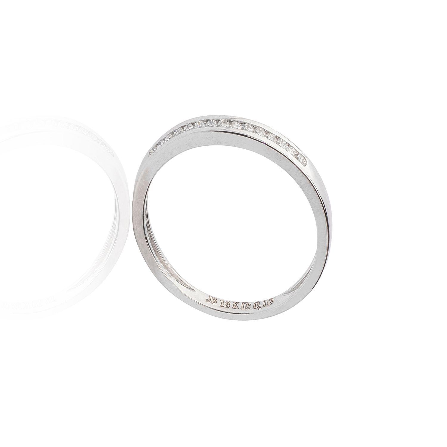Anillo Oro Blanco 18Kt Diamantes 10Puntos-2
