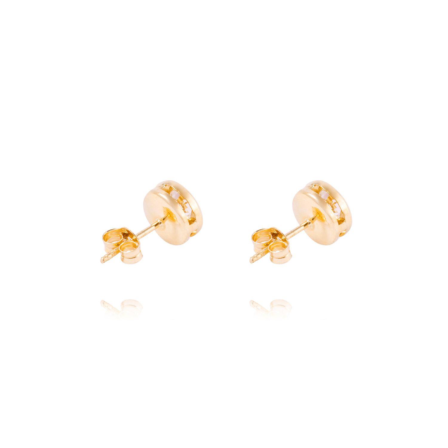 Aros de Oro 18kt Con Circonitas 5mm Punto De Luz-2