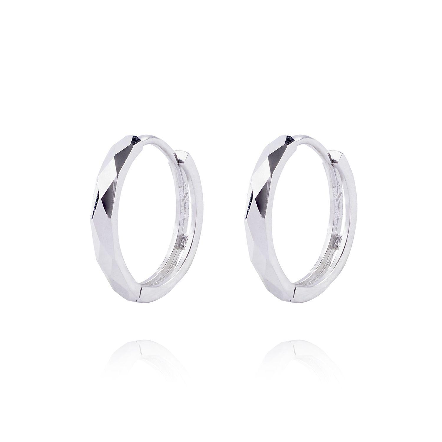 Aros de Oro 18kt Argollitas blancas-0