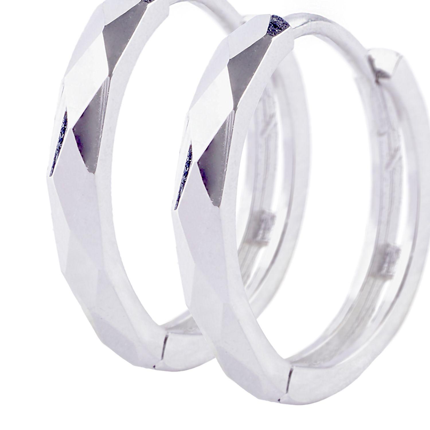 Aros de Oro 18kt Argollitas blancas-1