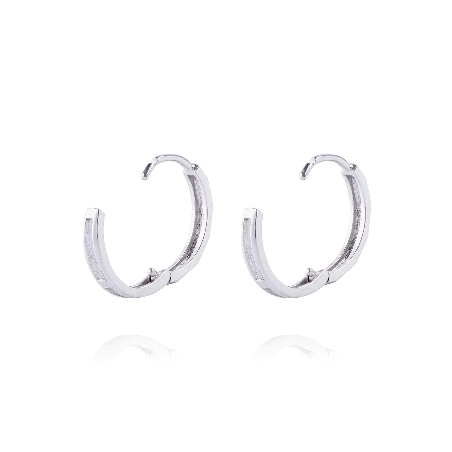 Aros de Oro 18kt Argollitas blancas-2