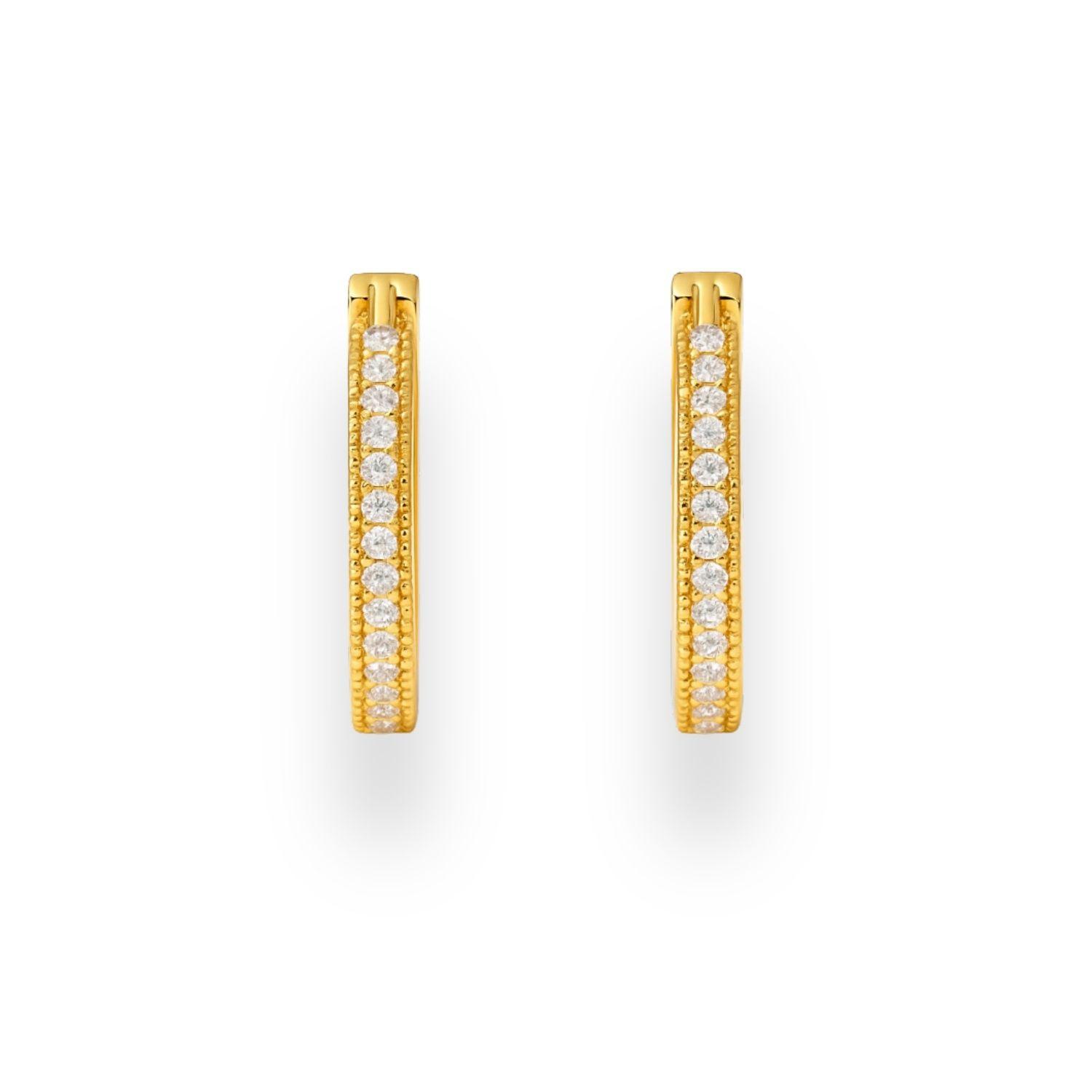 Aros Revestidos en Oro 18kt Argollas Grandes con Circonita-2