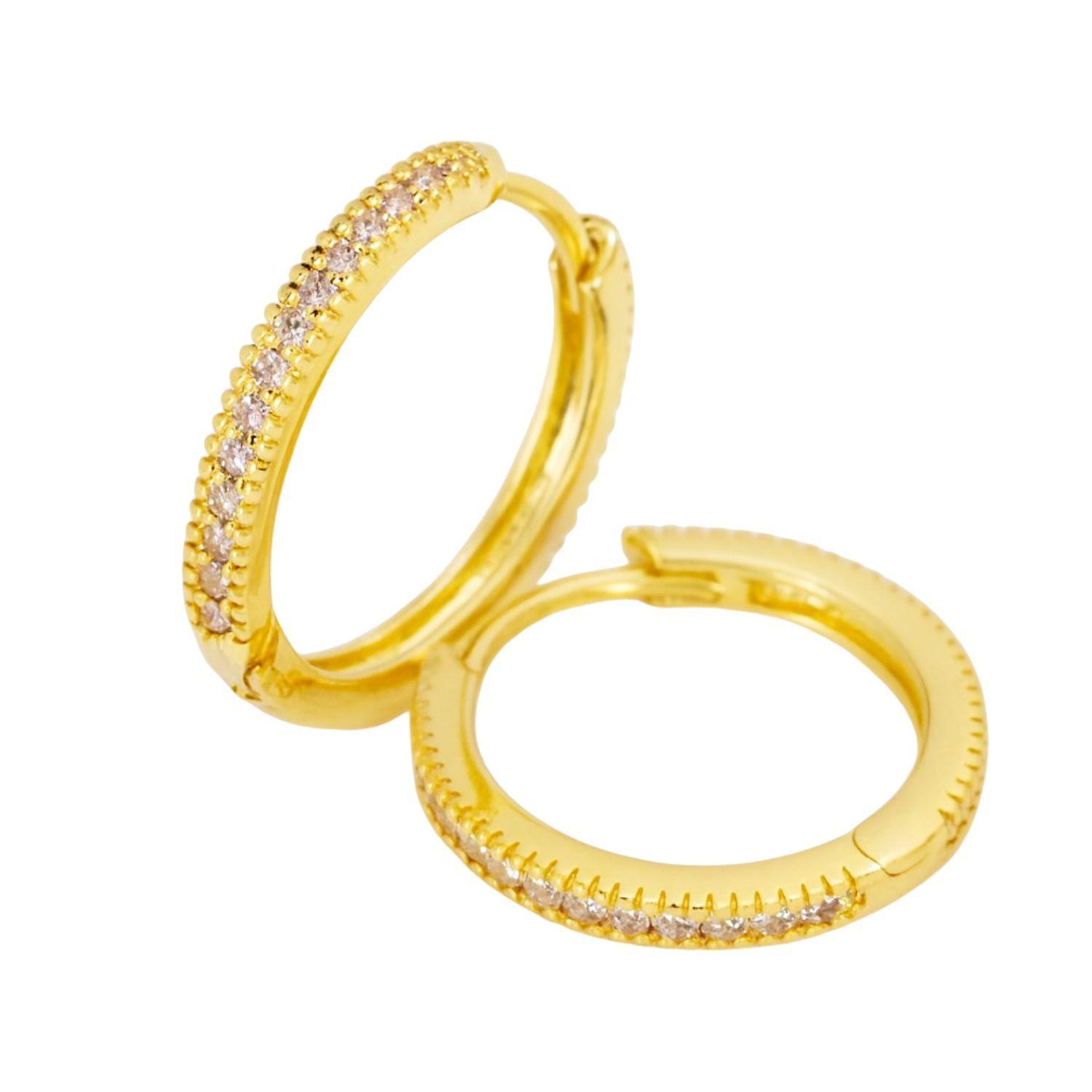 Aros Revestidos en Oro 18kt Argollas Grandes con Circonita-2