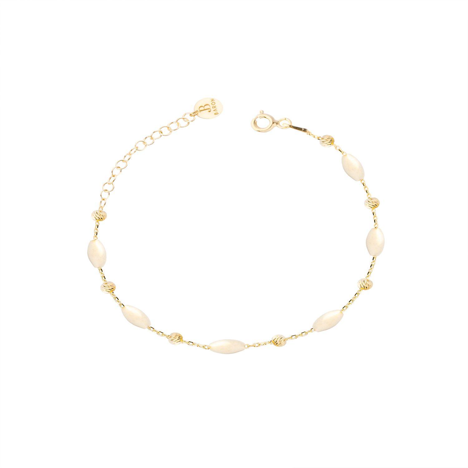 Pulsera Plata Esterlina 925 Bolita Facetada Revestido Oro 18kt-2