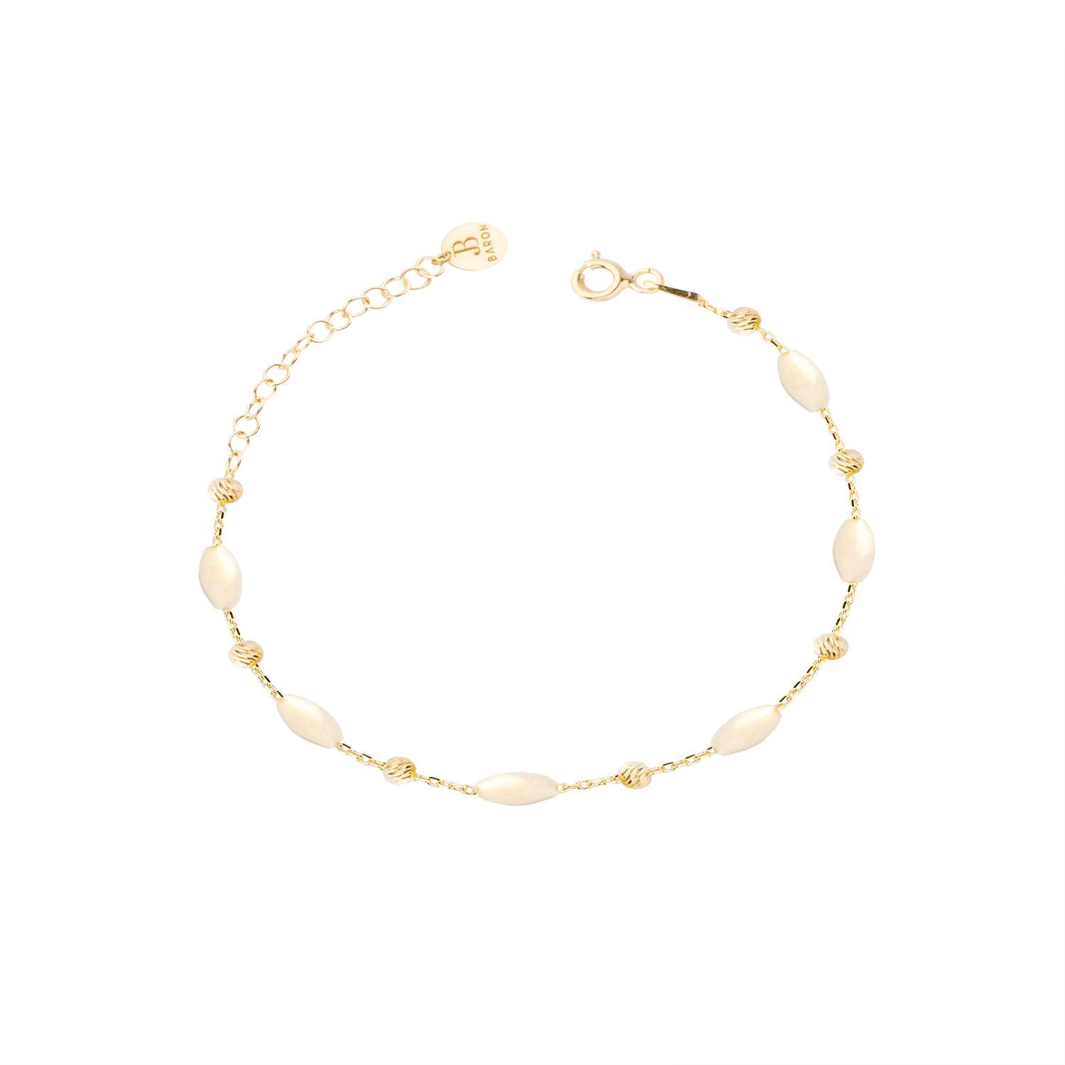 Pulsera Plata Esterlina 925 Bolita Facetada Revestido Oro 18kt-2