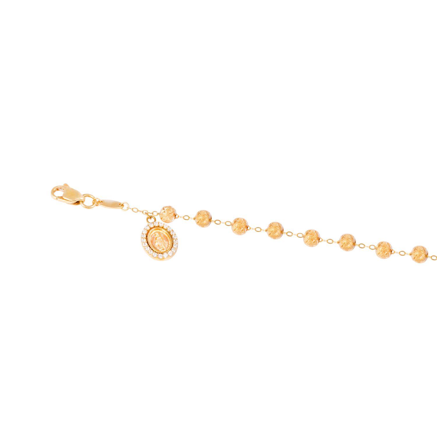 Pulsera Oro Amarillo 18kt Rosario y Circonitas/DUPLICADO BRN-0
