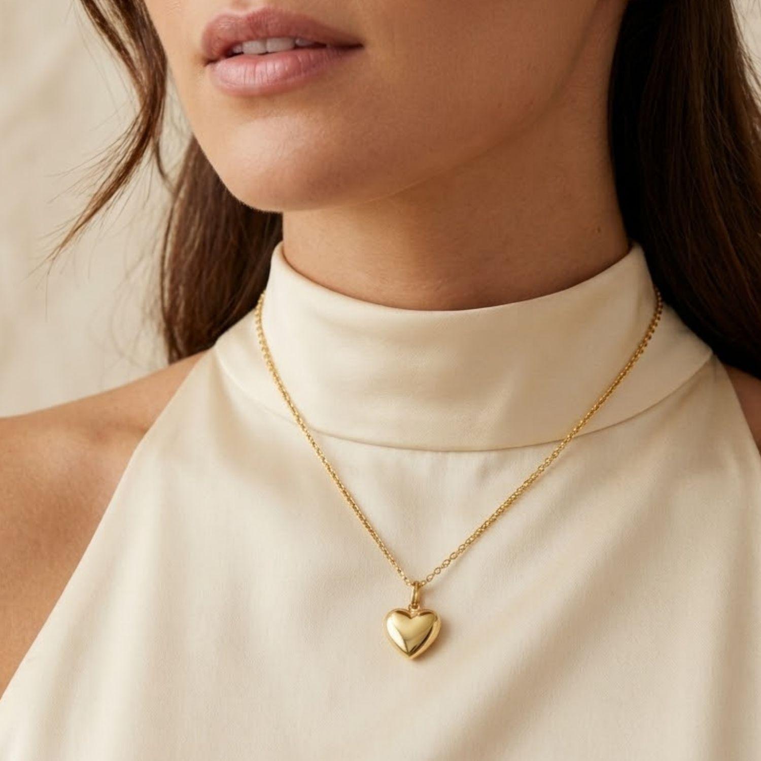 Colgante de Oro Miel 18kt Corazón Pequeño-3