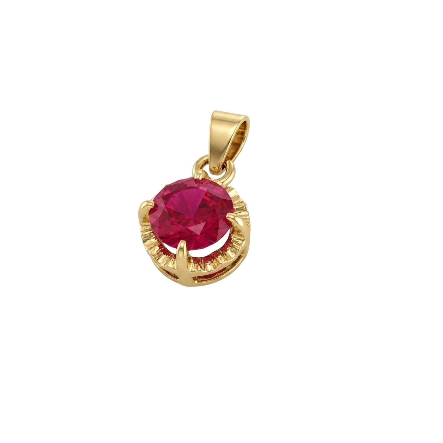 Colgante Oro Miel 18kt Flotante de Rubi 5mm-0