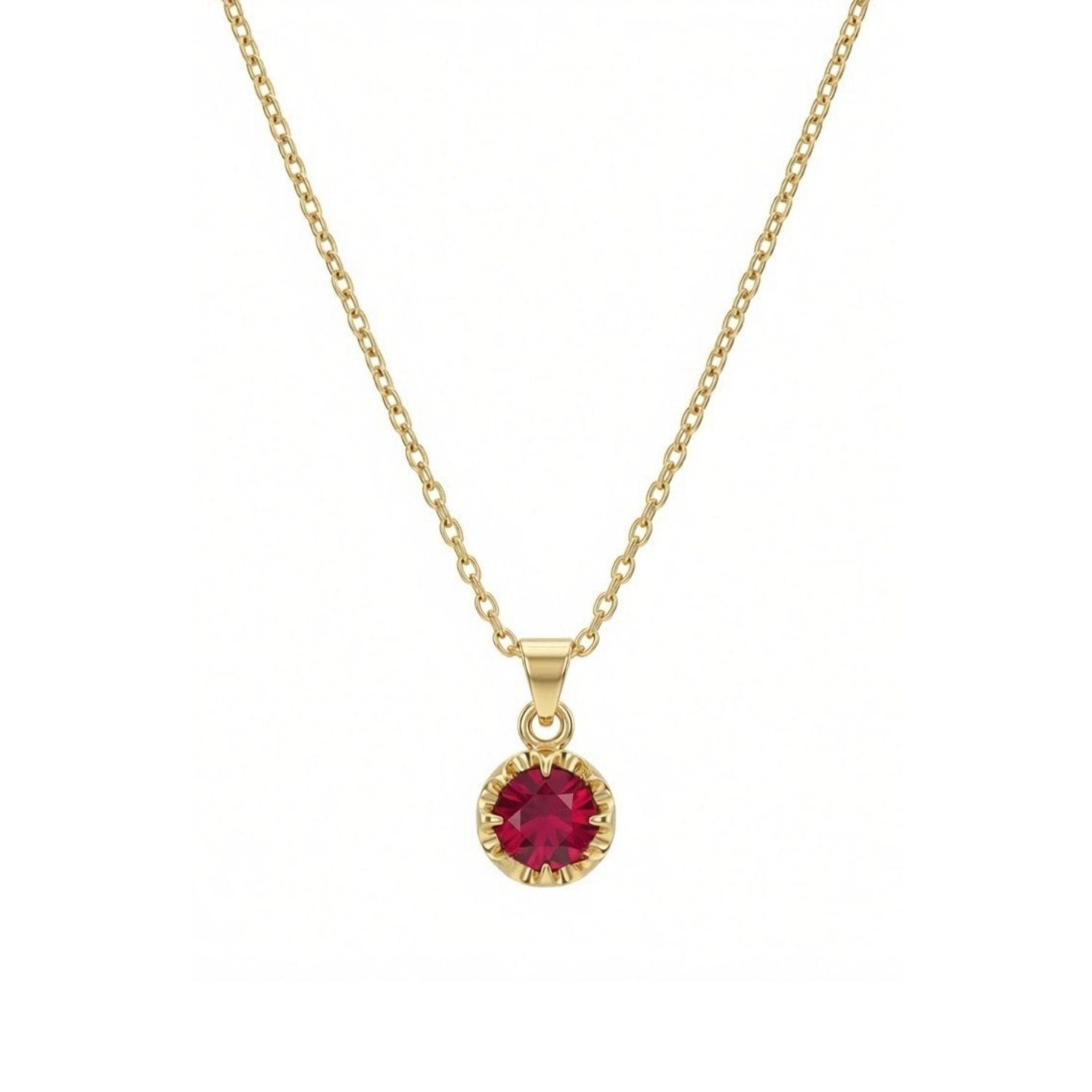 Colgante Oro Miel 18kt Flotante de Rubi 5mm-2