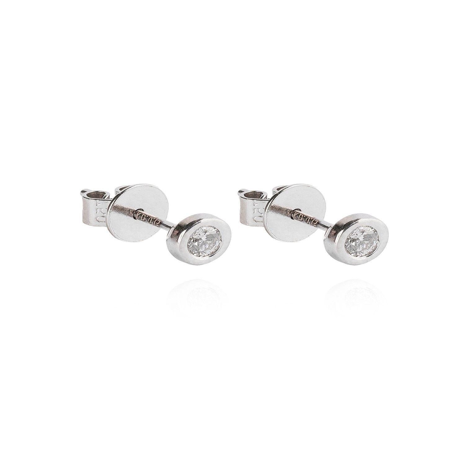 Aros de Oro 18kt con Diamantes Punto de Luz 15pts total SI/H-2