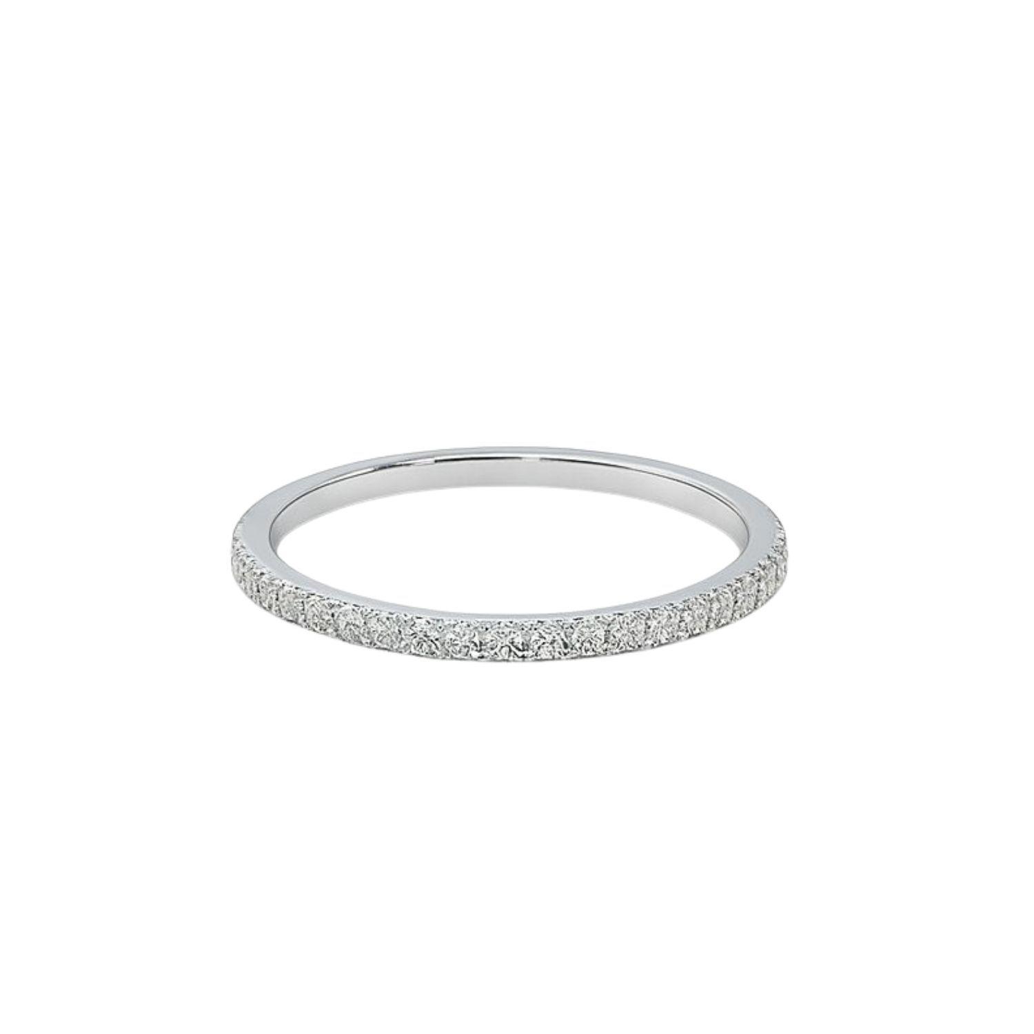 Anillo Oro Blanco 18kt Medio Cintillo Circonita-2