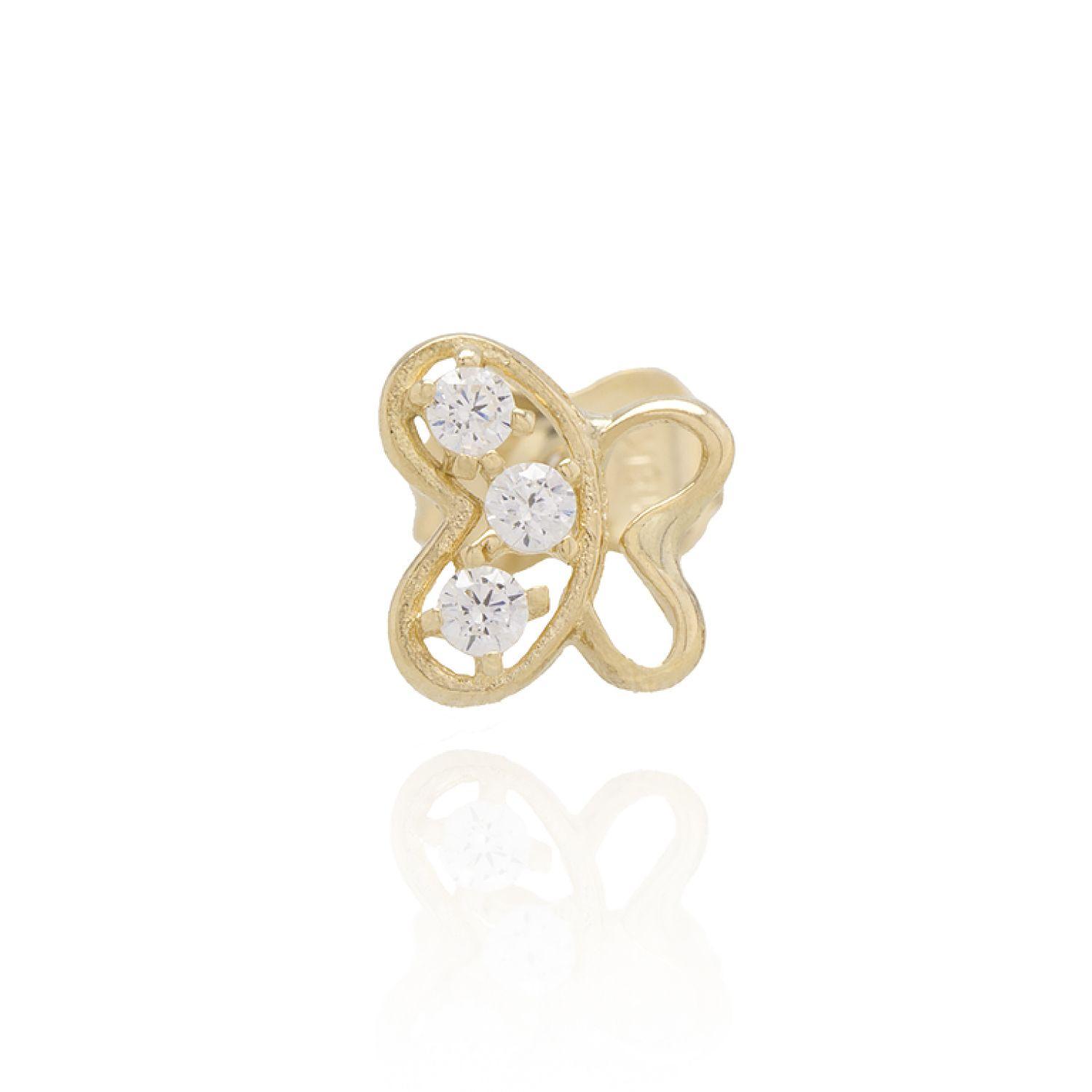 Aros de Oro 18kt Mariposa Tres Circones-0