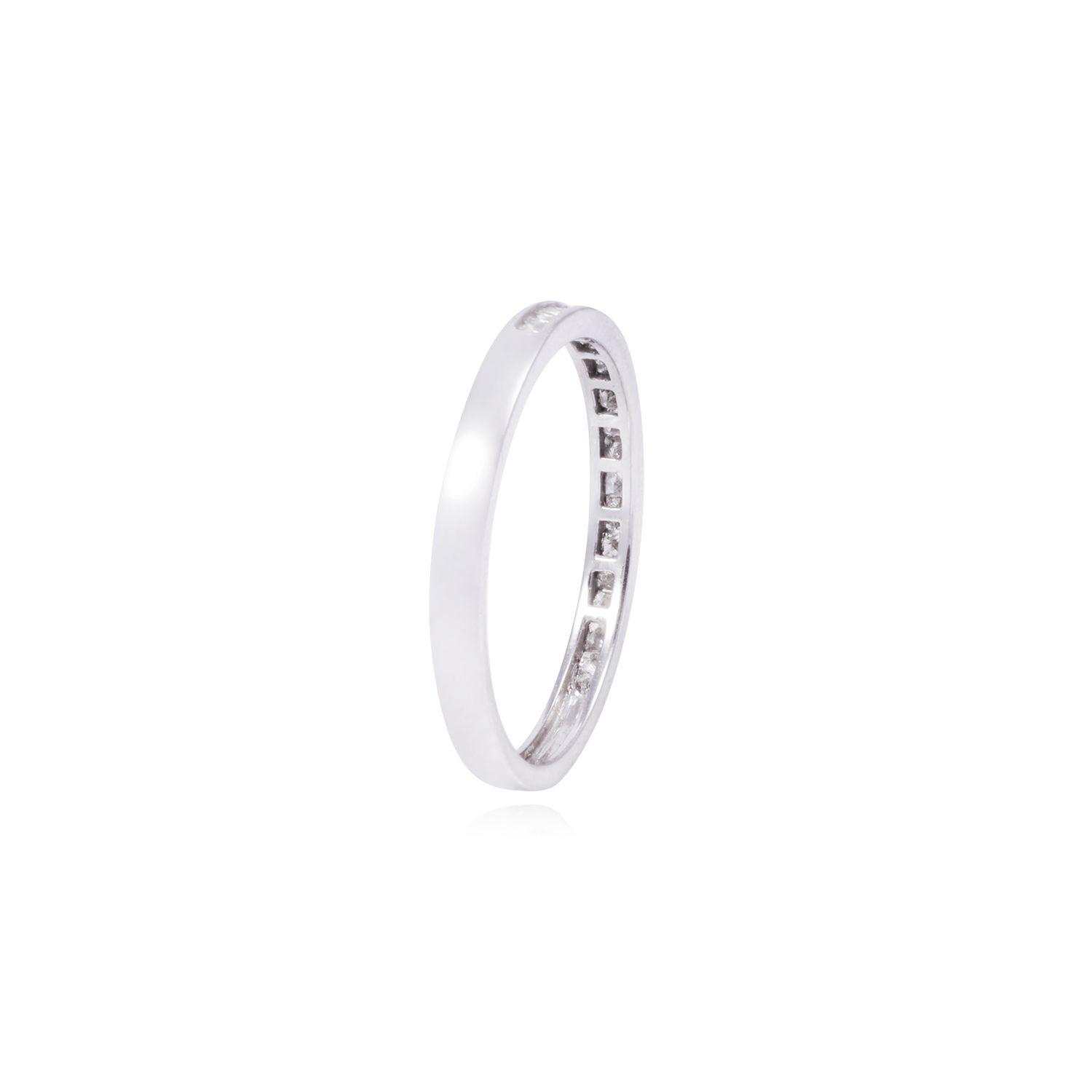 Anillo Compromiso Oro Blanco 18kt Riel 10 Pts-2