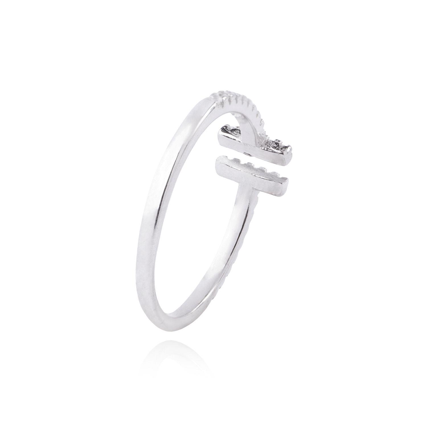 Anillo de Plata Esterlina 925 Abierto Circon-2