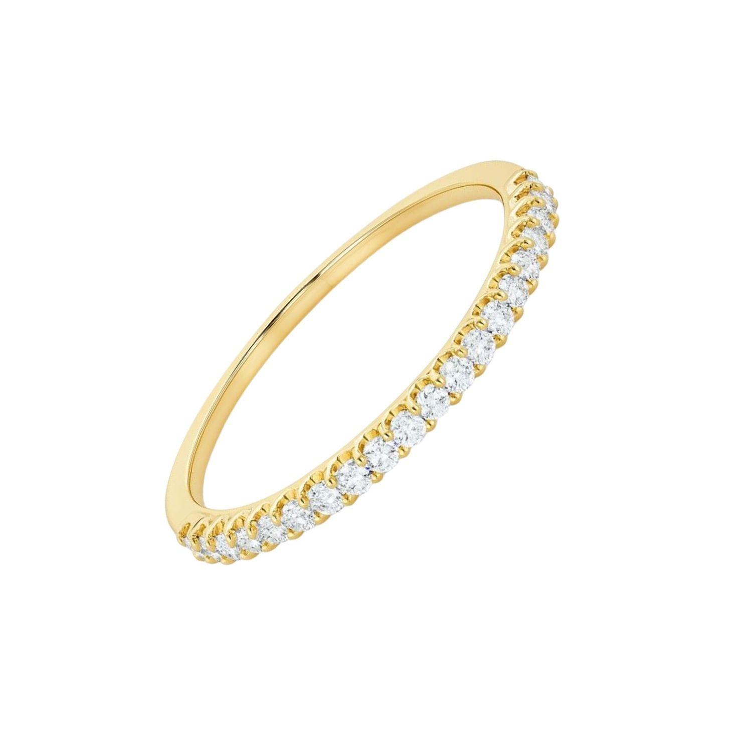Anillo Oro Amarillo 18kt Medio Riel Circonita-1