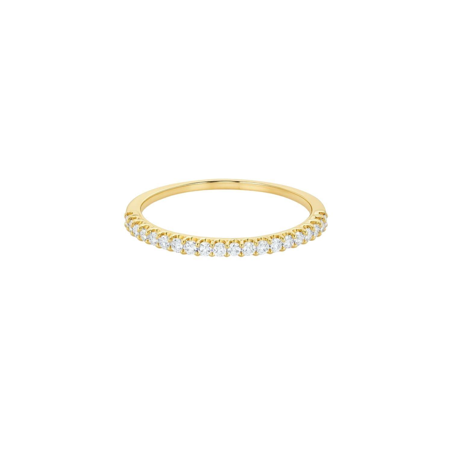 Anillo Oro Amarillo 18kt Medio Riel Circonita-2