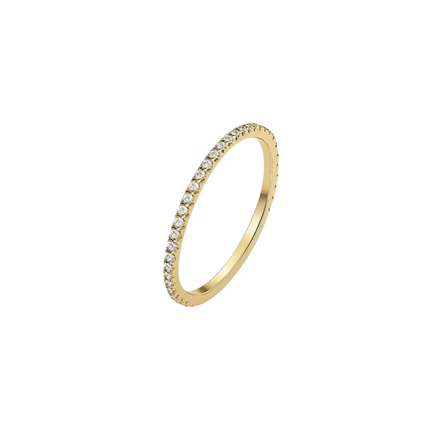 Anillo Oro Amarillo 18kt Medio Riel Circonita-0