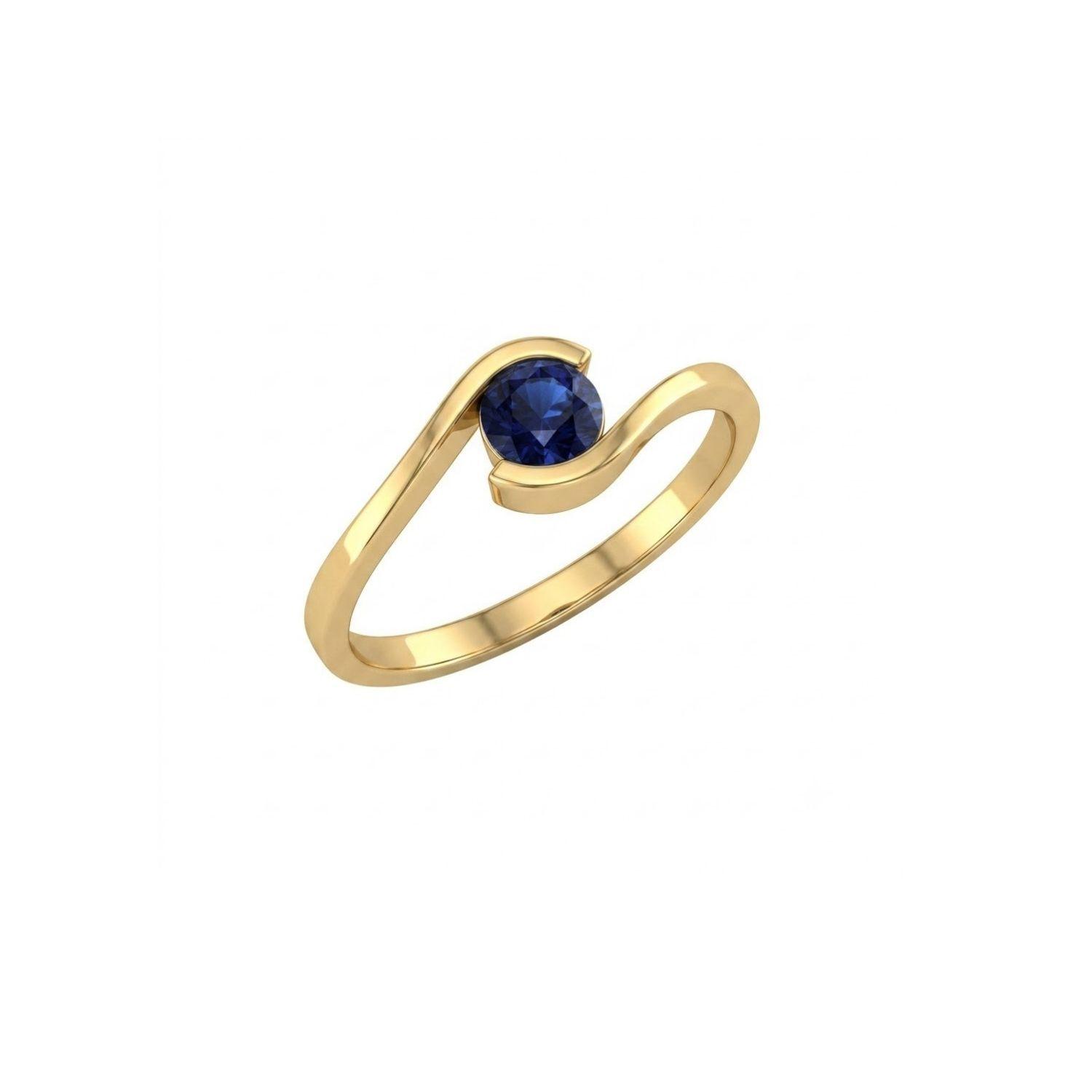 Anillo Oro Miel 18kt Ondas con Onix-2