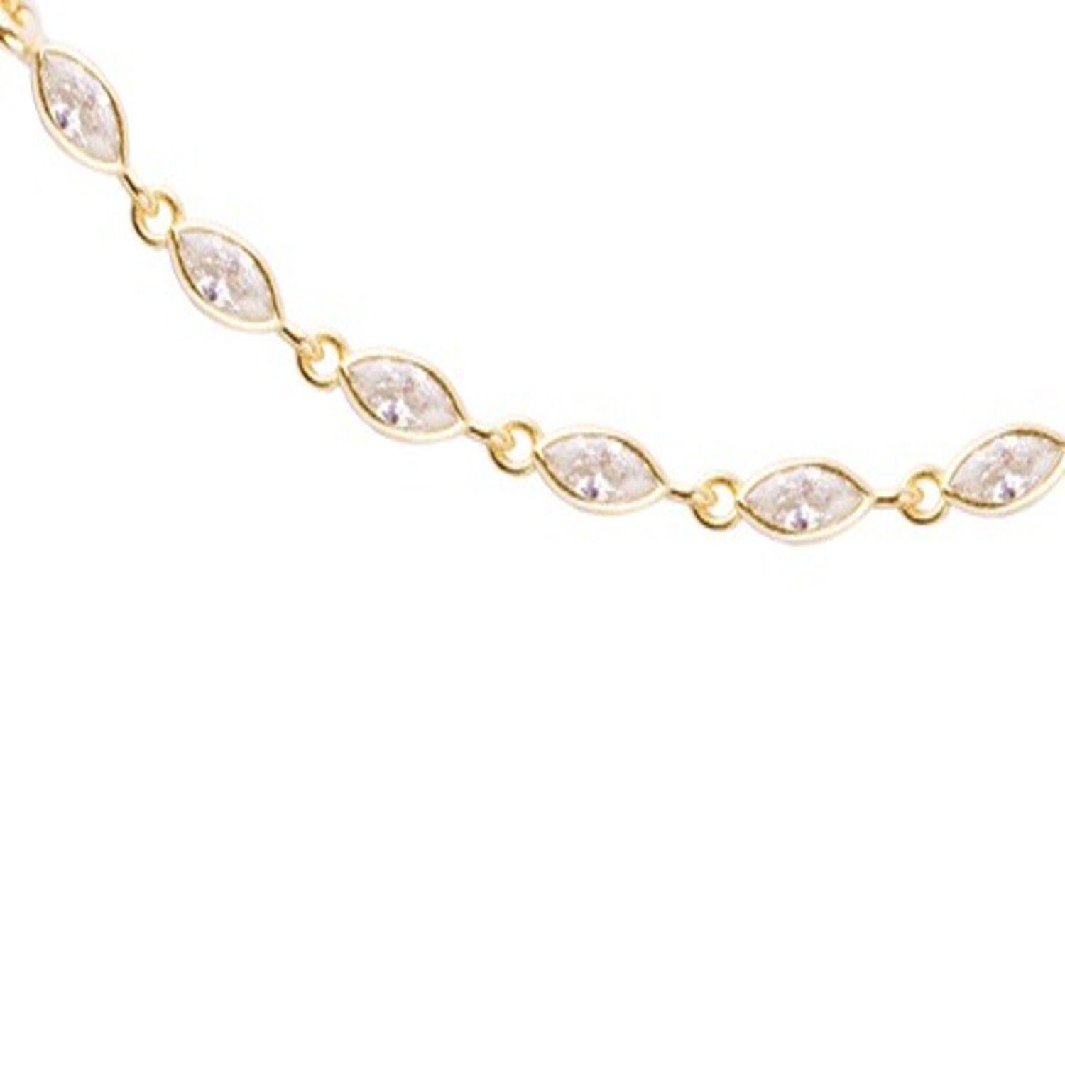 Pulsera Plata Esterlina 925 Circonita Revestido en Oro 18kt-2