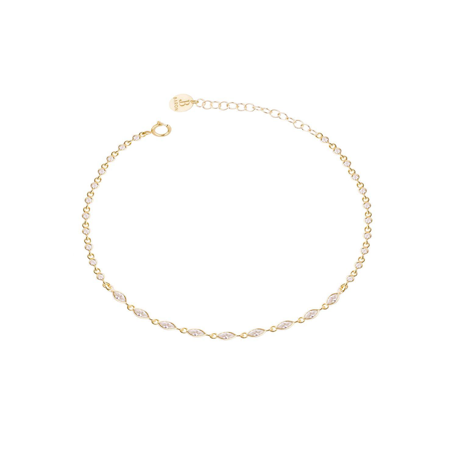 Pulsera Plata Esterlina 925 Circonita Revestido en Oro 18kt-1