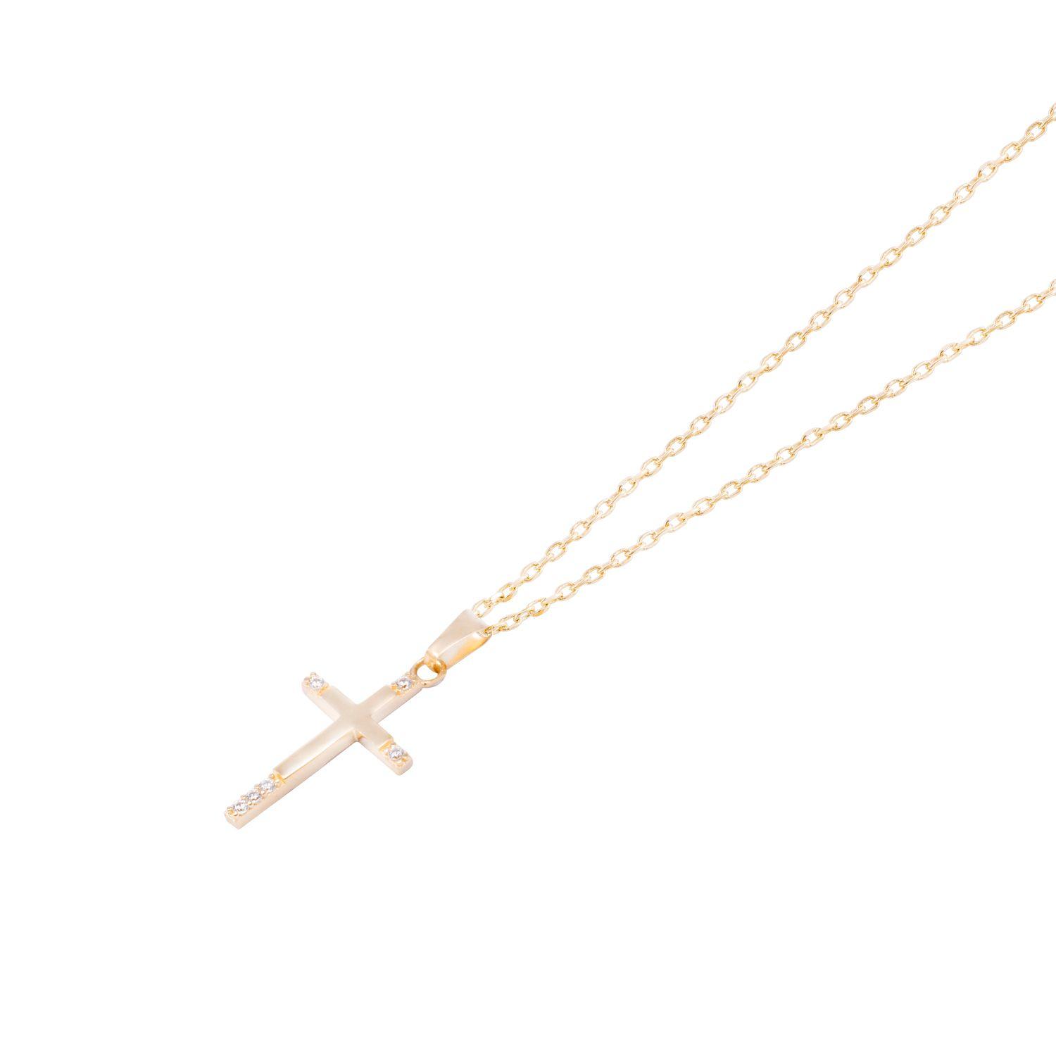 Colgante Oro Amarillo 18kt Cruz 6 Circonitas-1