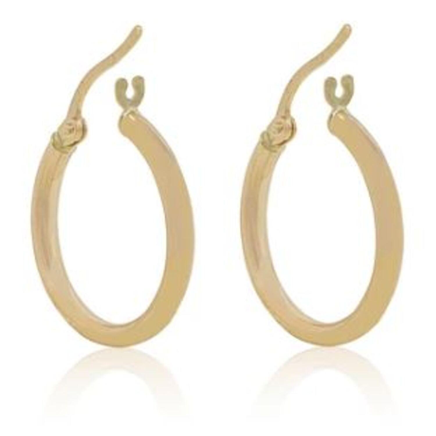 Aros de Oro 18 kt Modelo Argolla Tubo Pequeña-2