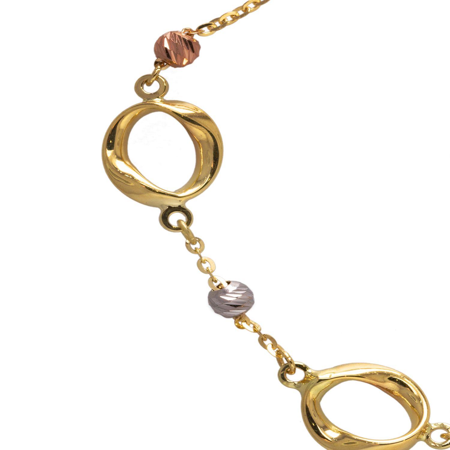Pulsera de Oro 18kt Circulos Tricolores-1