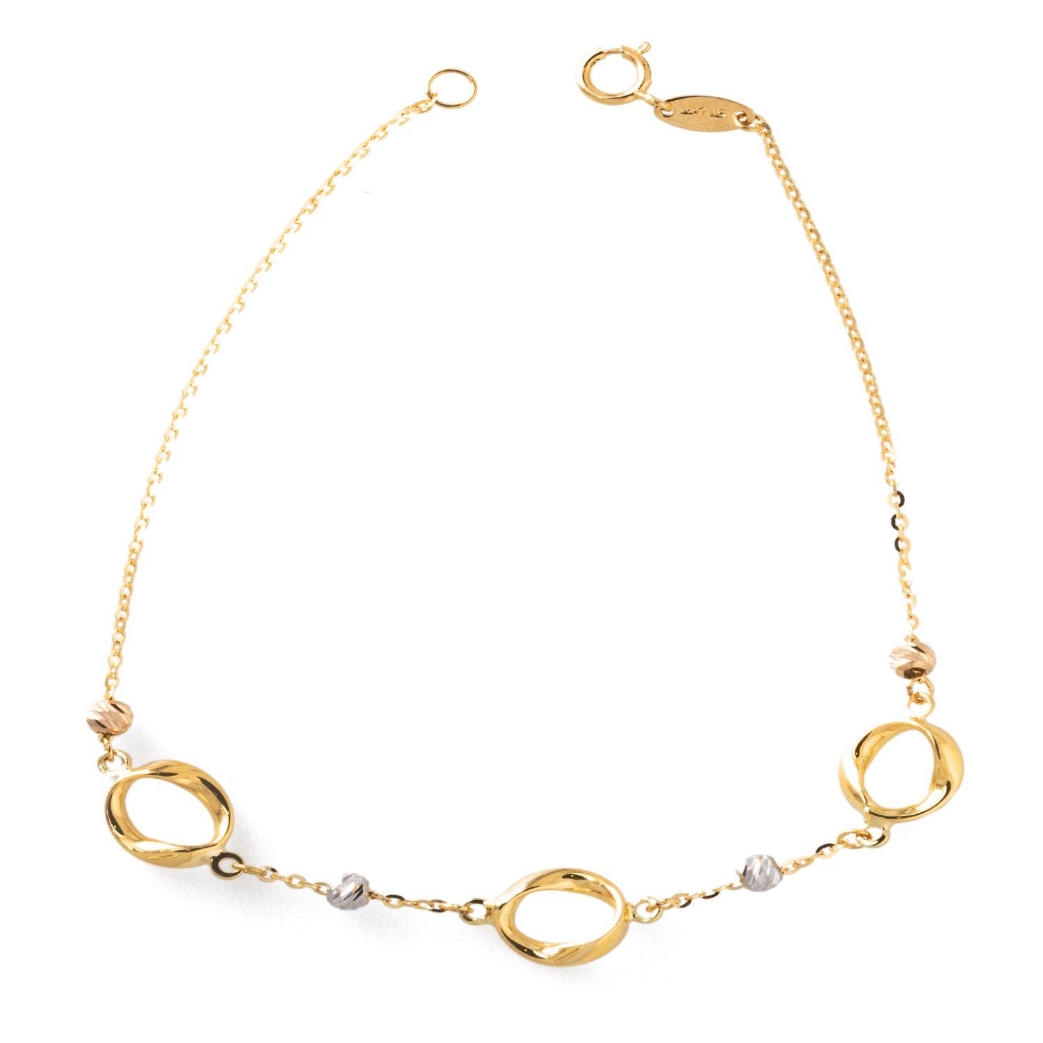 Pulsera de Oro 18kt Circulos Tricolores-2