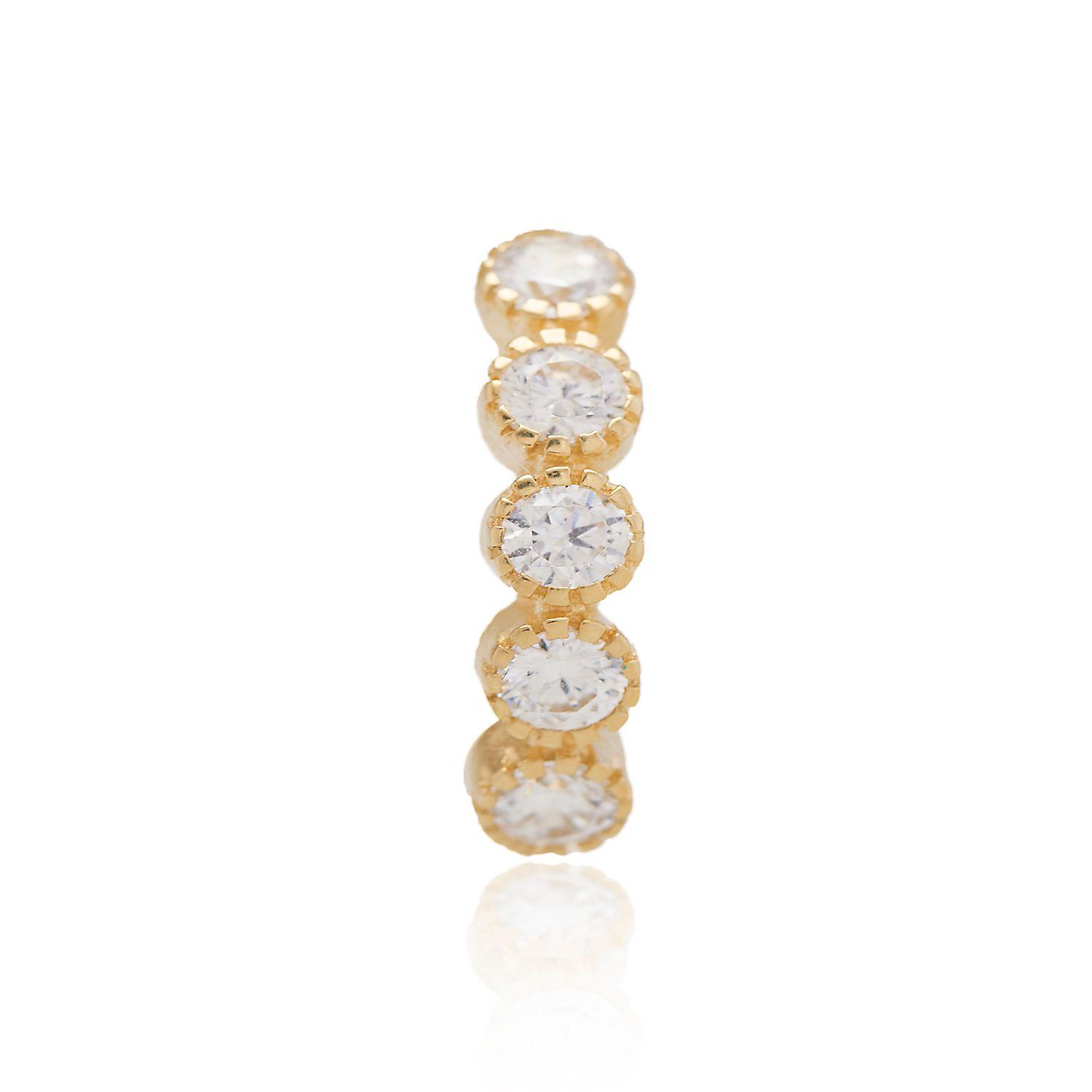 Anillo Compromiso de Oro 18Kt Medio Cintillo 5 Circones-1