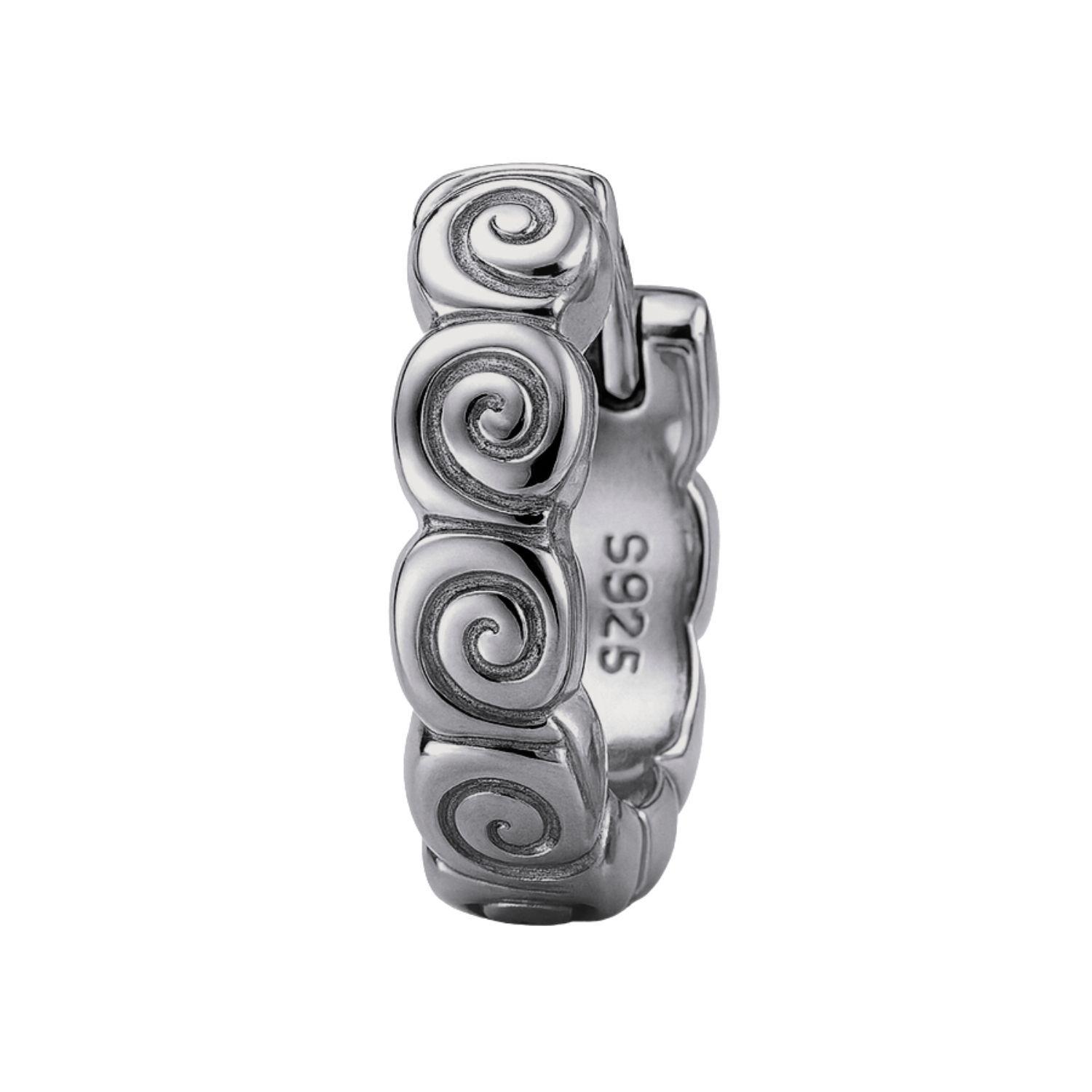 Aros de Plata Esterlina 925 Argollas Espirales-2
