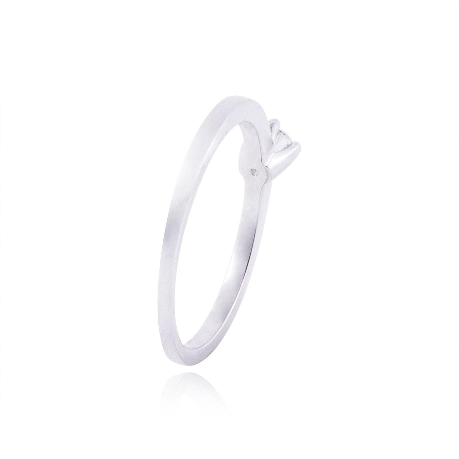 Anillo Solitario Oro Blanco 18Kt Diamante 15 Puntos-2