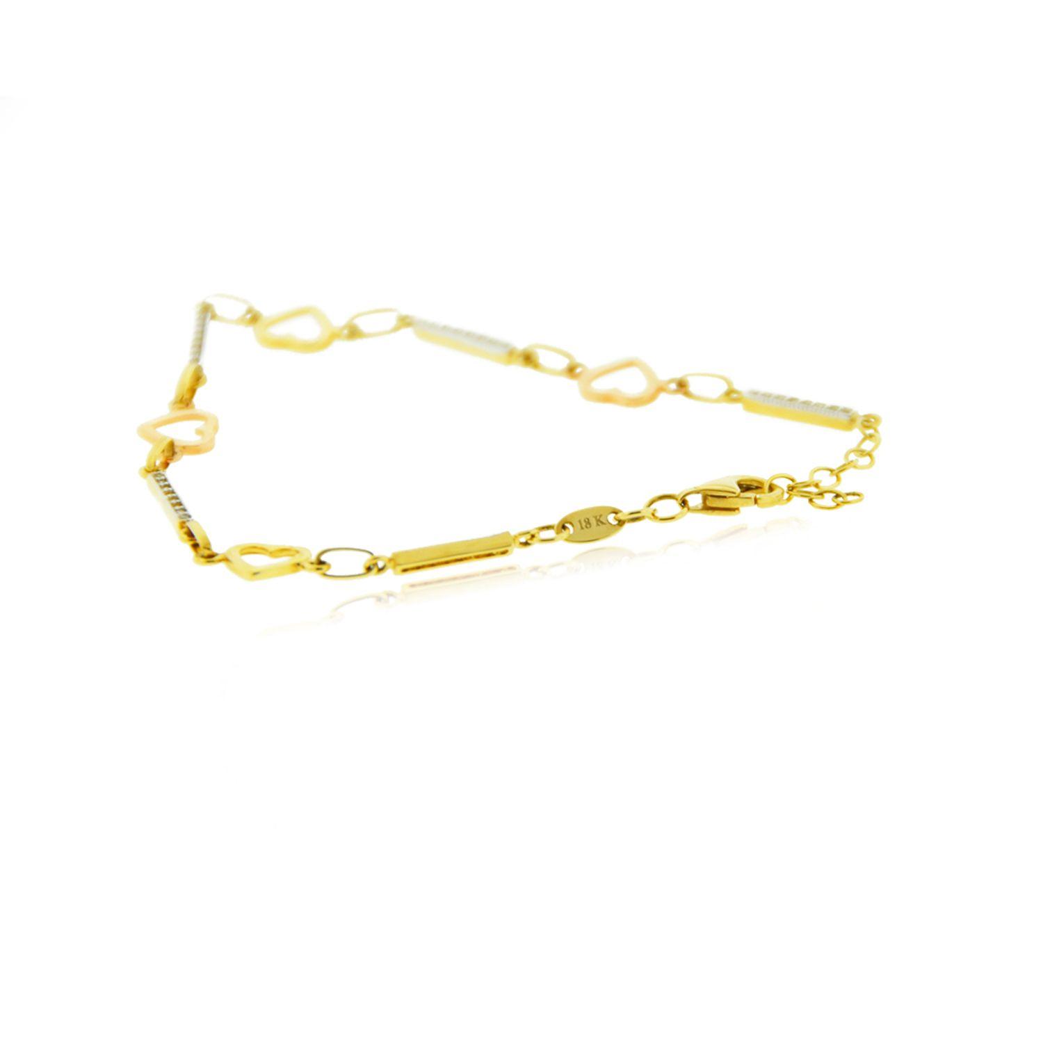 Pulsera de Oro 18kt Barra Circon-1